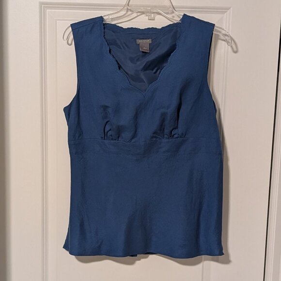 Ann Taylor Tops - Ann Taylor Sleeveless Linen Blouse, Blue, Size 8